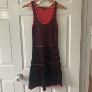 Armani Exchange Knit Pink & Black Tank Mini Dress